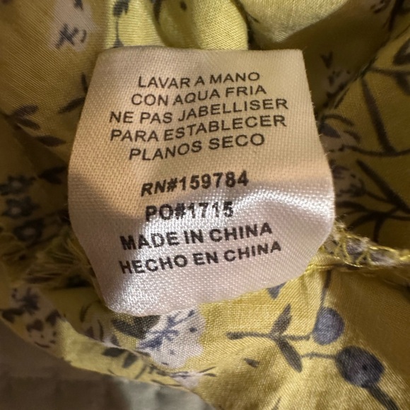 Calista boho Floral Yellow Midi ruffle Dress. Size Small. VGUC. - Picture 11 of 12
